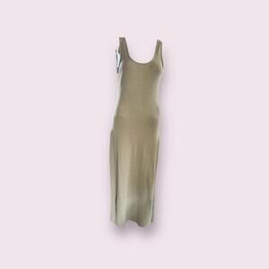 & Other Stories Ribbed Olive Green Midi Dress size‎ M